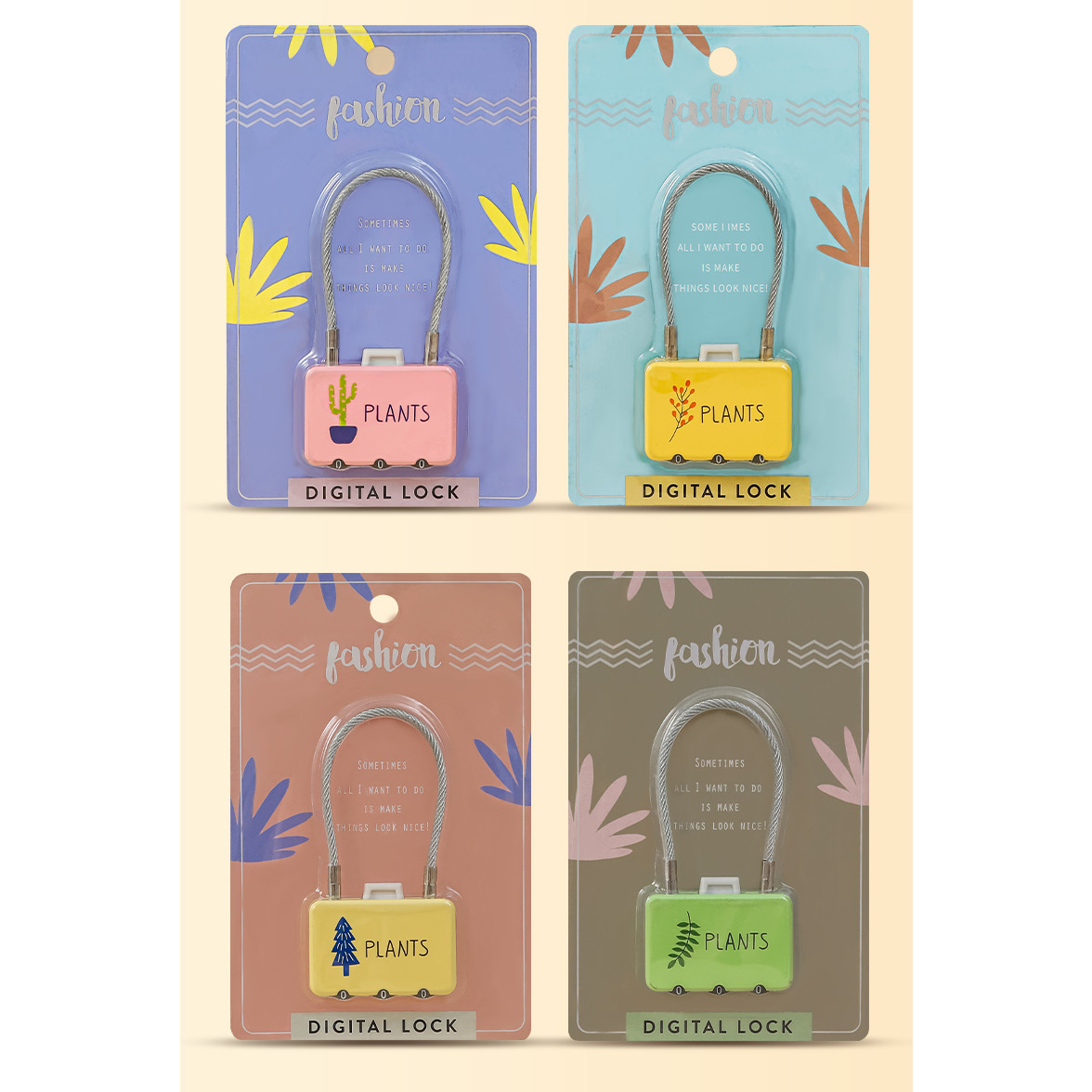 钢丝密码挂锁行李箱锁宿舍柜子锁健身房迷你密码锁防水防盗小锁头