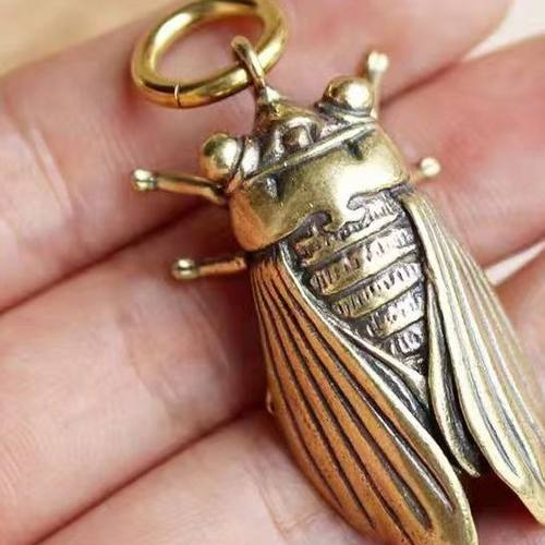 打牌金蝉打麻将运进八卦吊坠黄铜连连挂件钥匙扣男女