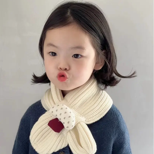 ins婴儿儿童围巾秋冬针织百搭可爱柔软男女童保暖毛线围脖宝宝