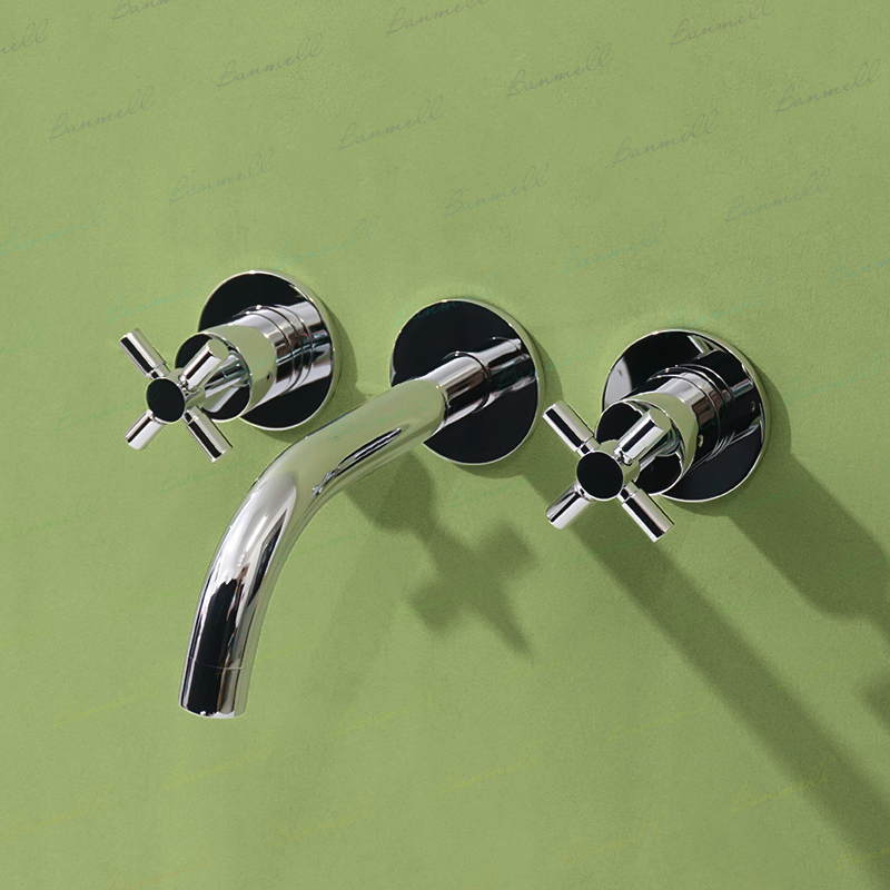 精美十字把手面盆水龙头铜材质