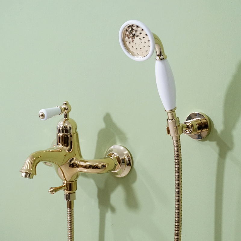 banmell简约简易款复古单花洒套装法式淋浴器洗澡喷头欧式带增压