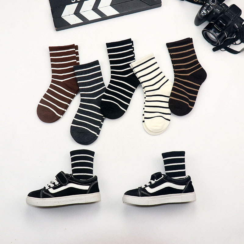 条纹童袜秋冬季不易起球无骨舒适