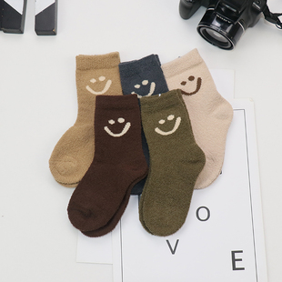 儿童袜子秋冬纯棉加厚加绒保暖毛圈袜男女童中筒袜冬天宝宝毛巾袜