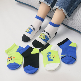 儿童袜子男女童夏季薄款纯棉透气网眼夏天宝宝卡通短袜儿童不起球