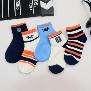 男童袜子春季纯棉无骨中筒袜春夏薄款中大童男孩足球儿童运动棉袜