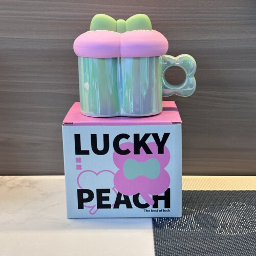 清仓COSTA联名幸运桃陶瓷杯马克杯女生水杯礼盒情人节礼物杯绝版