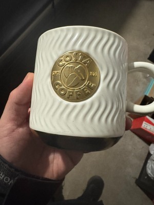 清仓costa咖啡杯波纹马克杯简约纯色陶瓷杯欧式复古铭牌水杯400ml