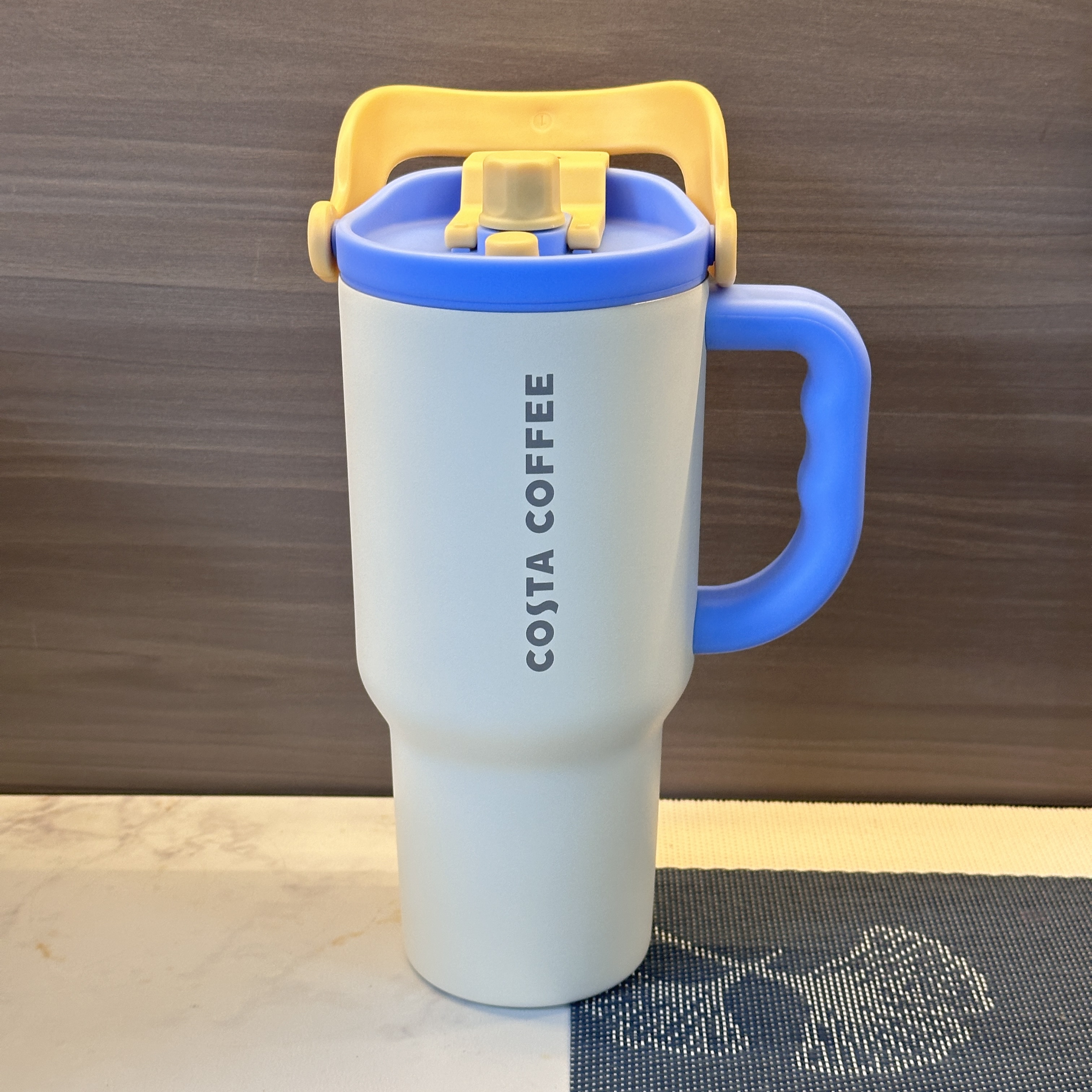 清仓COSTA保温杯1000ml大容量蓝色高颜值带手柄提手316保温杯绝版