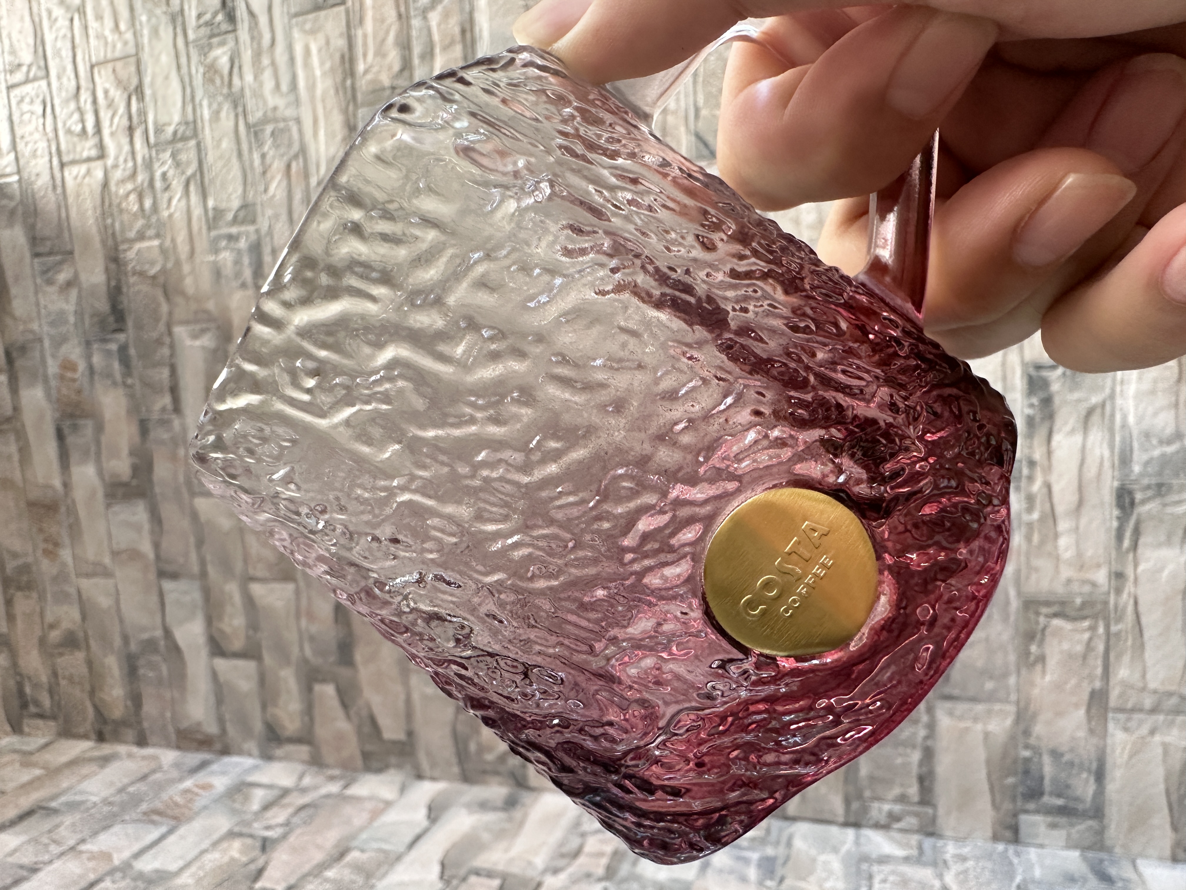 清仓COSTA新款紫色渐变玻璃马克杯270ml喝水杯新款礼物绝版咖啡杯