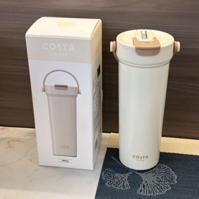 COSTA 600ml手提保温杯纯净奶白配米杏色提手316不锈钢材质高颜值