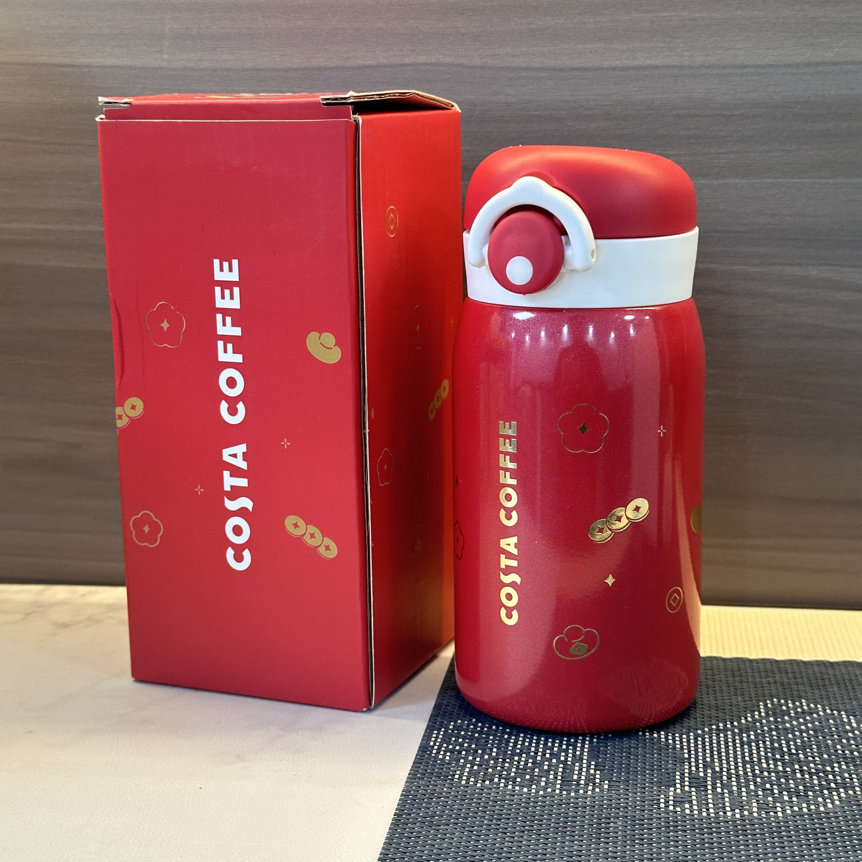 清仓COSTA保温杯抱花会富王星越系列好运幸运杯 316保温杯320ml