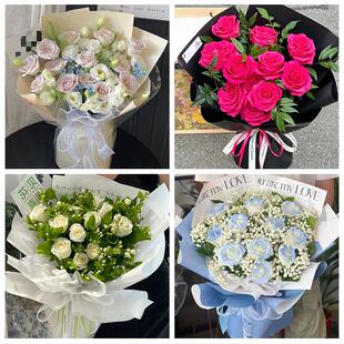 99朵玫瑰花束妇女节向日葵生日鲜花广东肇庆端州鼎湖高要区四会市