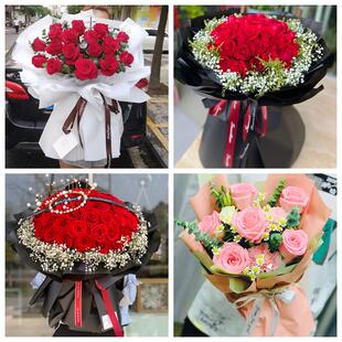 红玫瑰鲜花情人节生日表白花束礼物福建宁德市柘荣县福安市福鼎市