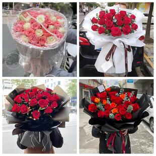红玫瑰鲜花情人节生日表白花束礼物陕西延安市吴起甘泉洛川县富县