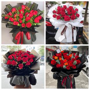 红玫瑰鲜花情人节生日表白花束礼物上海市浦东新区金杨新村洋泾街