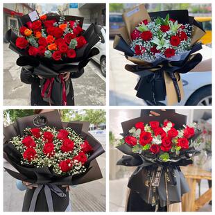 红玫瑰鲜花情人节生日表白花束礼物河南平顶山市新华区卫东石龙区