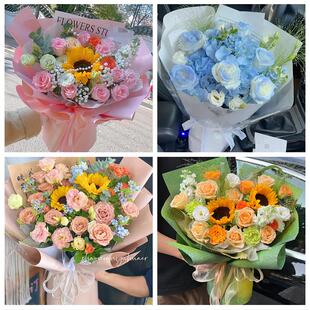 99朵玫瑰花束妇女节向日葵生日鲜花兰州市红古区永登县皋兰榆中县