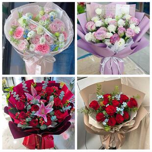 99朵玫瑰花束妇女节向日葵生日鲜花广西梧州市万秀区龙圩区长洲区