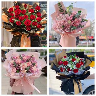 红玫瑰鲜花情人节生日表白花束礼物江苏苏州市虎丘区吴中区相城区