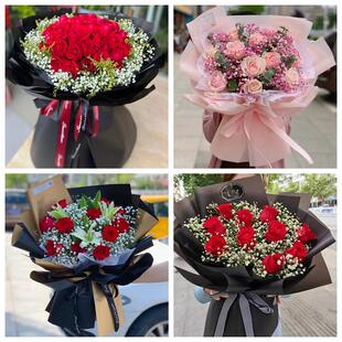 红玫瑰鲜花情人节生日表白花束礼物内蒙古巴彦淖尔乌拉特前中后旗