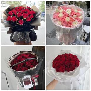 红玫瑰鲜花情人节生日表白花束礼物山东潍坊临朐昌乐县青州诸城市