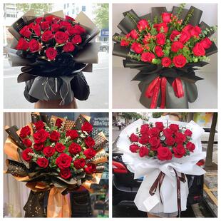红玫瑰鲜花情人节生日表白花束礼物山东烟台长岛县龙口莱阳莱州市