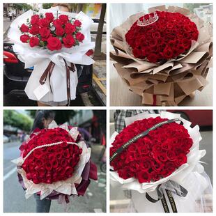 红玫瑰鲜花情人节生日表白花束礼物江西九江市彭泽县瑞昌共青城市