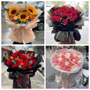 红玫瑰鲜花情人节生日表白花束礼物四川达州市宣汉开江大竹县渠县