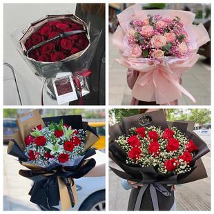 红玫瑰鲜花情人节生日表白花束礼物甘肃张掖市临泽县高台县山丹县