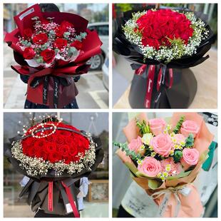红玫瑰鲜花情人节生日表白花束礼物广东省茂名市化州市信宜市附近