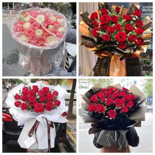 红玫瑰鲜花情人节生日表白花束礼物陕西延安市延川县子长县志丹县