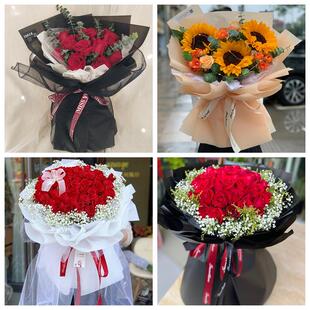 红玫瑰鲜花情人节生日表白花束礼物广西河池市金城江宜州区南丹县