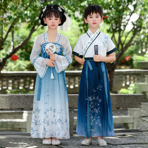 汉服男童夏季2026新款中国风女童超仙古风唐装古装帅气儿童国学服