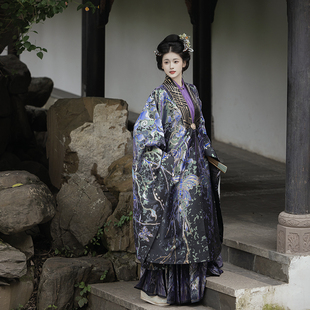 卿如故原创汉服明制仿妆花披风立领斜襟一片式马面裙大放量新款女