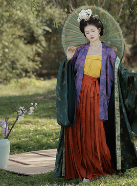 卿如故原创汉服宋制四件套一片式宋抹长褙子红色百迭裙2026年新款