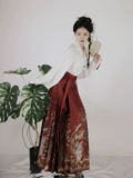 Qing ru Оригинал Hanfu Mingmu Make -сделать сделайте макияж красную песню, вышитую рукав с пятью складками
