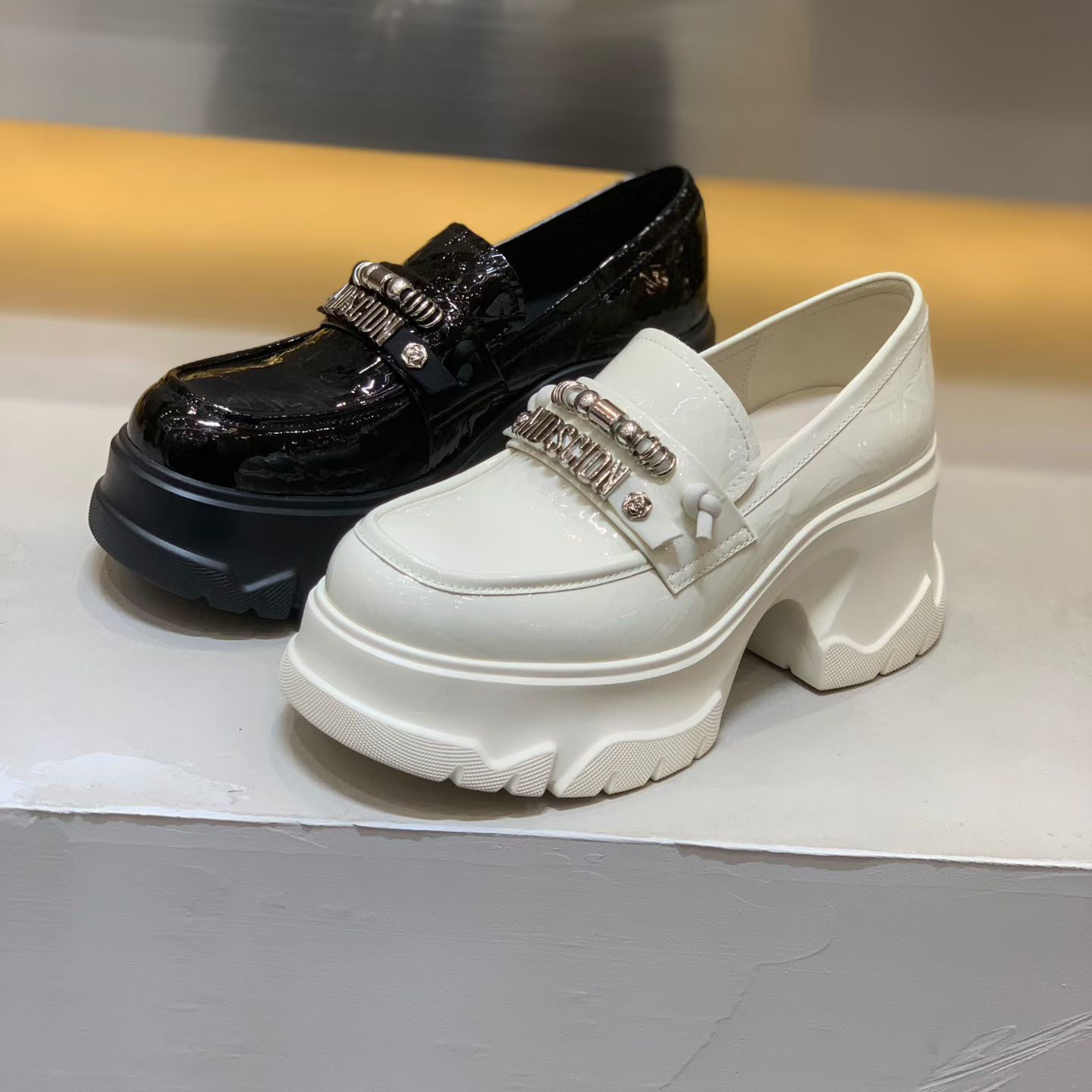 2026春季新款英伦风厚底乐福鞋女漆皮金属扣增高松糕底时尚单鞋,女鞋,乐福鞋（豆豆鞋）,淘宝优惠券,粉丝福利购,淘宝优惠卷