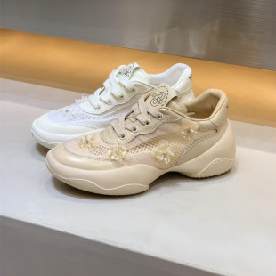 超轻厚底阿甘鞋 欧洲站2026春季 女鞋 拼色透气网面运动休闲鞋 女 新款