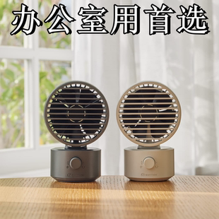 日本RHYTHM丽声静音办公双扇叶大风力USB电脑立式 桌面摇摆头风扇
