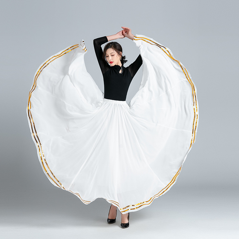 春夏女士半身裙a大摆雪中长款飘逸