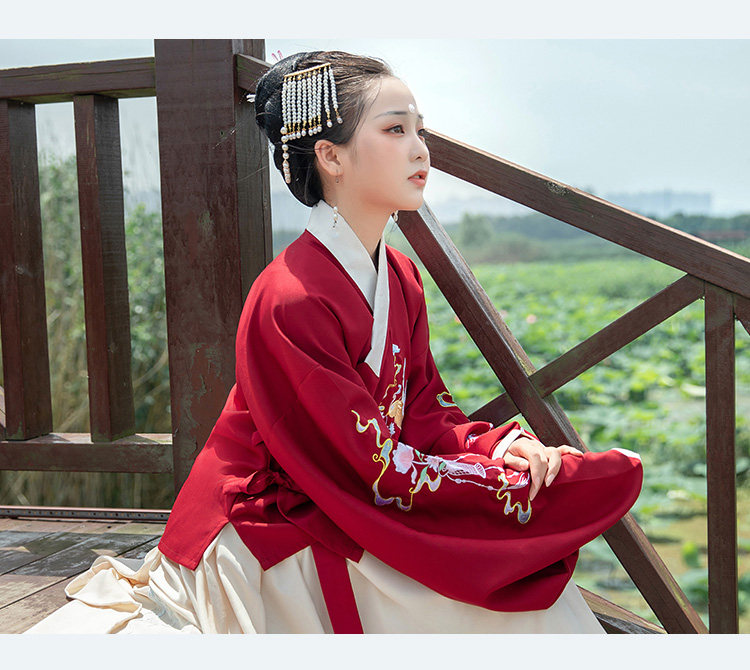 女汉服中国风古装唐装明制袄裙演出服秋冬拜年服幼儿园迎客成人女