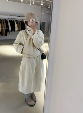 【EGO】时尚简约风格保暖棉服套装(配围脖可拆卸)