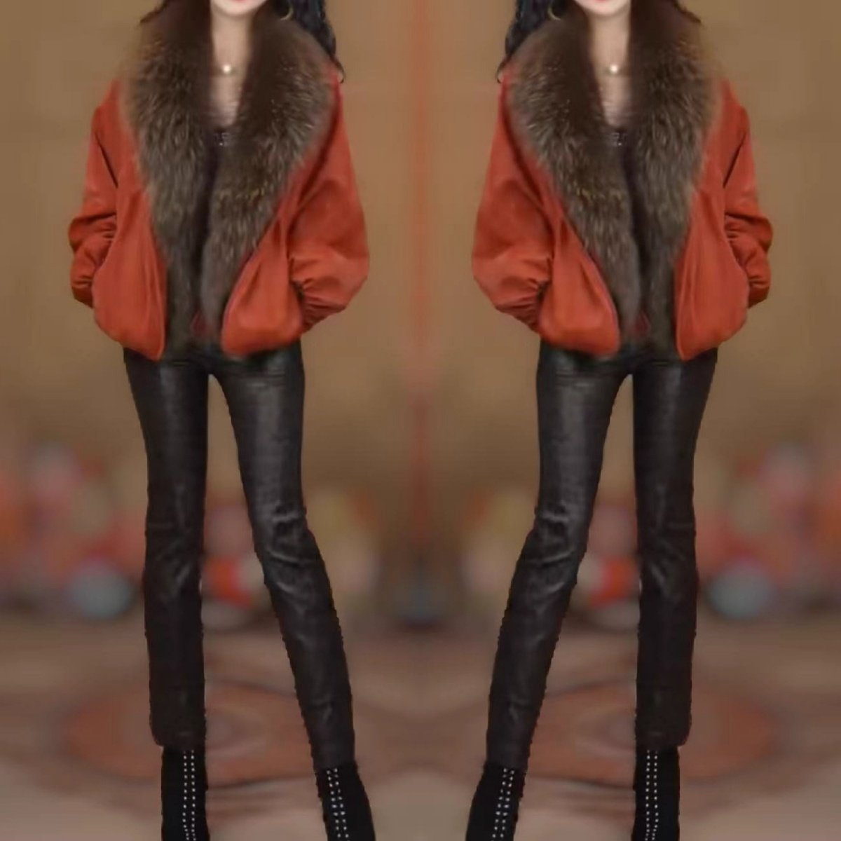 网红爆款时尚大毛领短款外套女2025秋冬洋气显瘦高级感气质夹克,女装/女士精品,休闲运动套装,淘宝优惠券,粉丝福利购,淘宝优惠卷