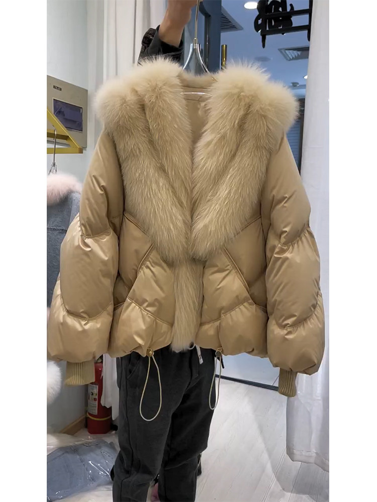 高级感超好看大毛领棉服外套女款2025年新款时尚洋气女冬季加厚