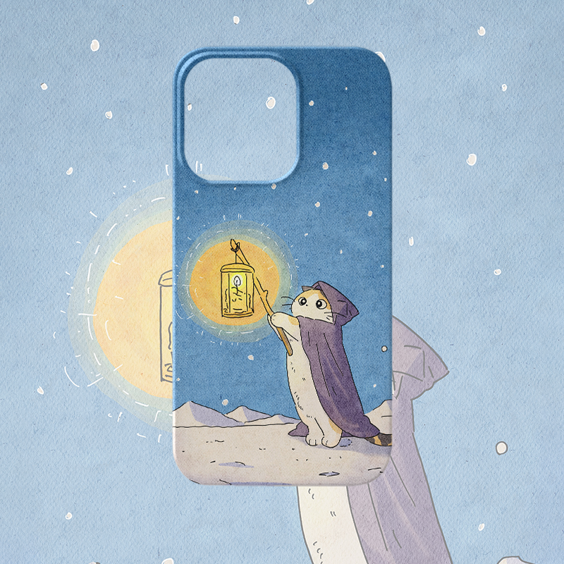 温馨感满满~雪地小猫手机壳