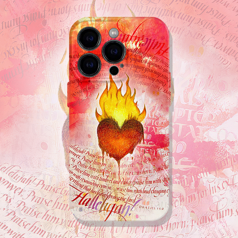 燃烧的心手机壳适用iPhone15promax苹果14菲林13艺术17文艺16e华为mate60荣耀P70小米vivox200一加opporeno12