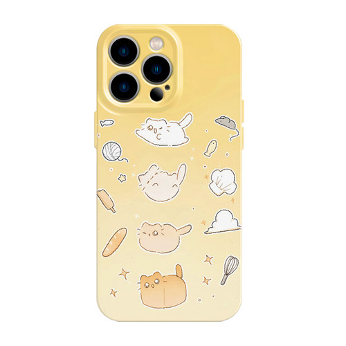 适用iPhone16promax苹果15手机壳14黄色13可爱12小猫17华为mate60荣耀Pura70小米vivox200一加opporeno软nova