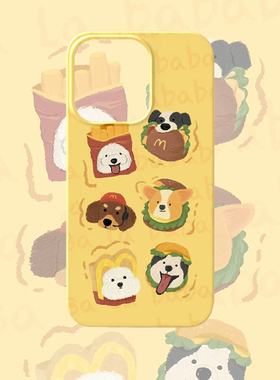 M记小狗手机壳适用iPhone15苹果14promax菲林13可爱17黄色16华为mate60荣耀P70小米vivox100s一加opporeno12