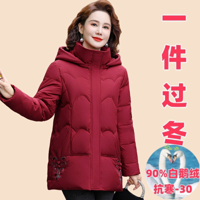 品牌冬季中年妈妈羽绒服