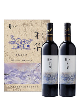蓝莓酒小兴安岭伊春野生蓝莓果酒女士低度甜酒750ml 两瓶红酒整箱
